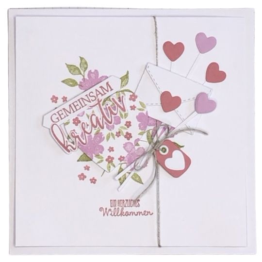 Karte Herzlich Willkommen mit Stampin' Up! Produkten