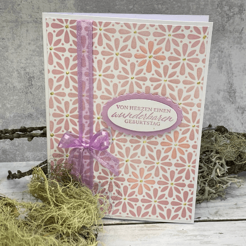 Geburtstagskarte Flower Power mit Stampin' Up! Produkten