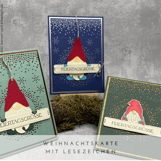 Weihnachtskarte mit Lesezeichen im Wichtelwunderland mit Produkten von Stampin' Up!