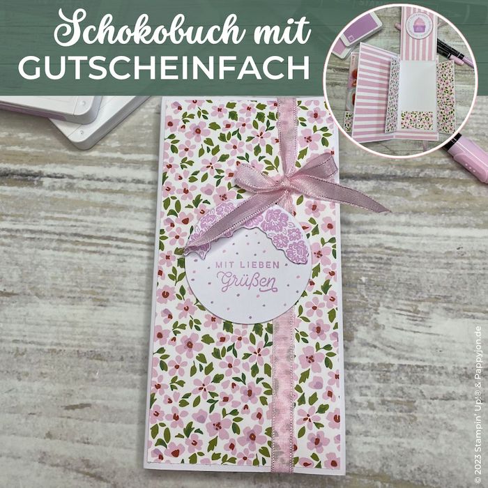 Schokobuch mit Gutscheinfach mit Stampin' Up! Produkten