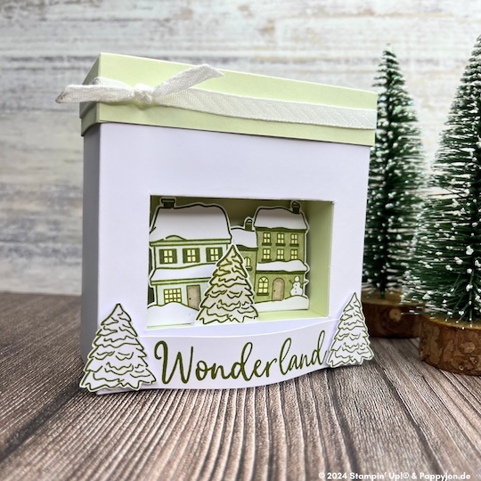 Schaufensterbox Yuletide Village mit Stampin' Up! Produkten
