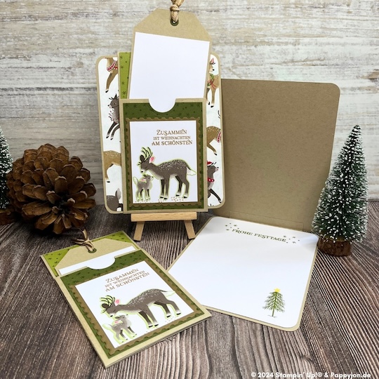Schieberkarte Tierisch schöne Feiertage mit Stampin' Up! Produkten mit Stampin' Up! Produkten