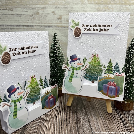 Treppenkarte Snowfall mit Stampin' Up! Produkten