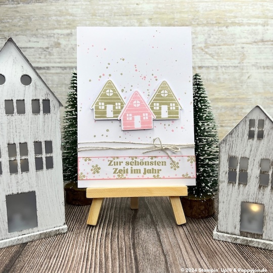 Weihnachtskarte Home for christmas mit Stampin' Up! Produkten