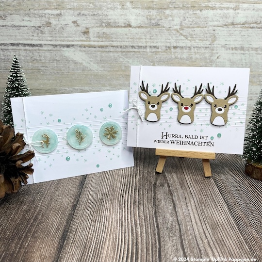 Weihnachtskarte Rudolph mit Stampin' Up! Produkten