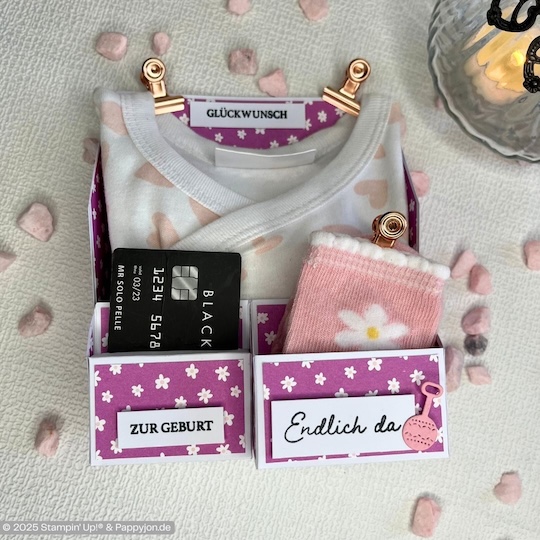 Verpackung Baby Shower mit Stampin' Up! Produkten