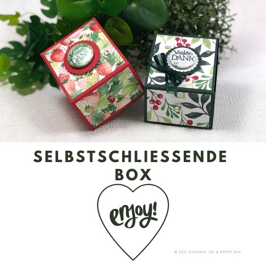 Selbstschliessende Box Enjoy mit Stampin' Up! Produkten