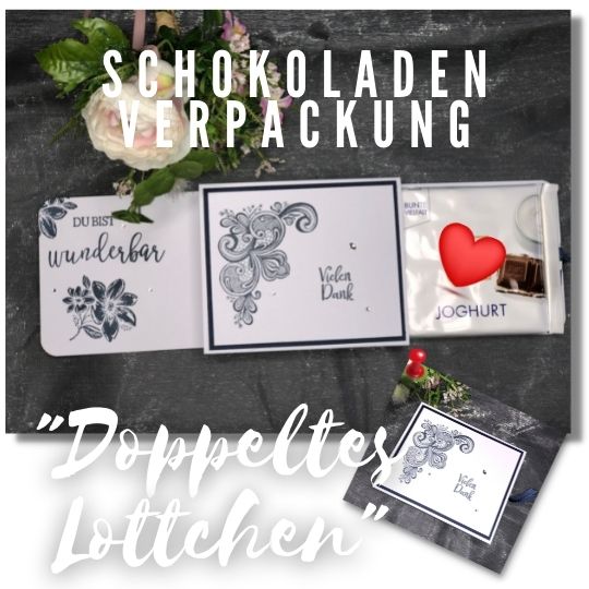 Schokoladen Verpackung Doppeltes Lottchen mit Stampin' Up! Produkten