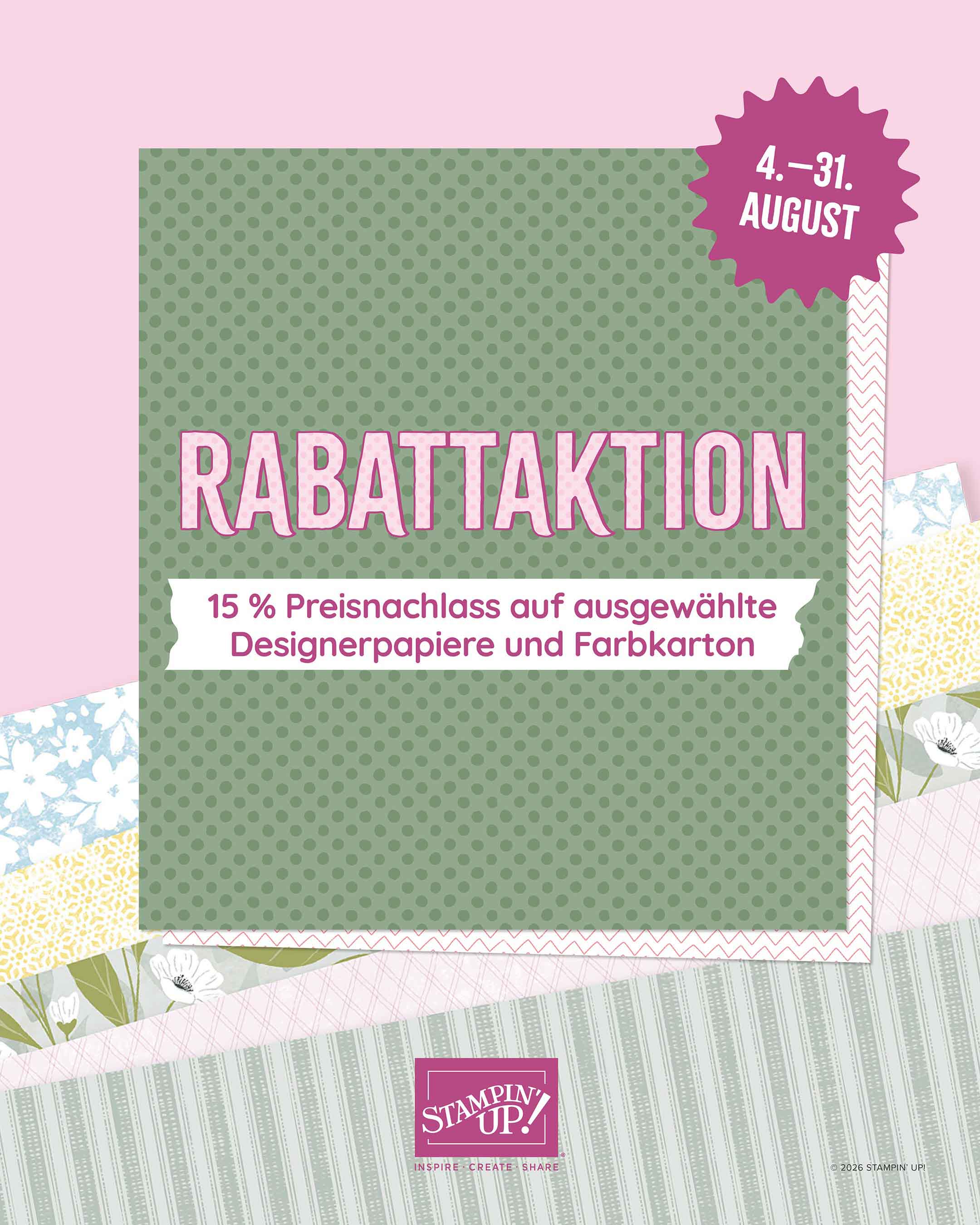 Rabattaktion vom 04. bis 31. August 2026